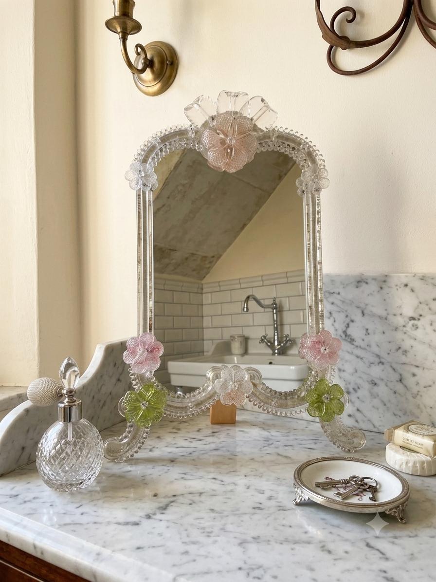 Murano Flower Mirror - Etsy