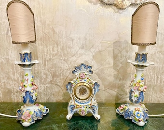 Dresden Design Sandizell Porcelain Clock Table Clock -mercedes