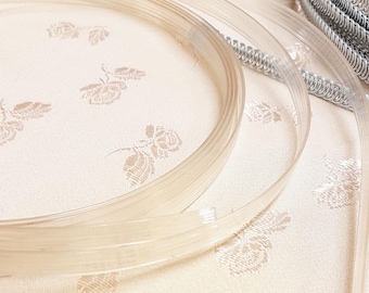 Varillas de plástico transparente para corsé: 7,4 mm, suministros para corpiño de novia - 5 metros