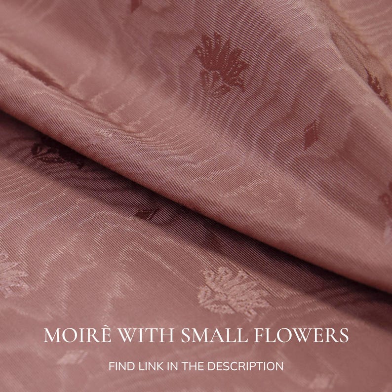 variant of moire fabric for upholstery with jacquard tone on tone motif of small flowers in antique pink