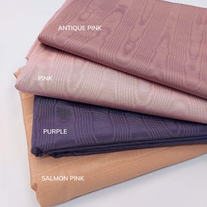 moire fabric in various colors for upholstery and vintage style dresses and corsets