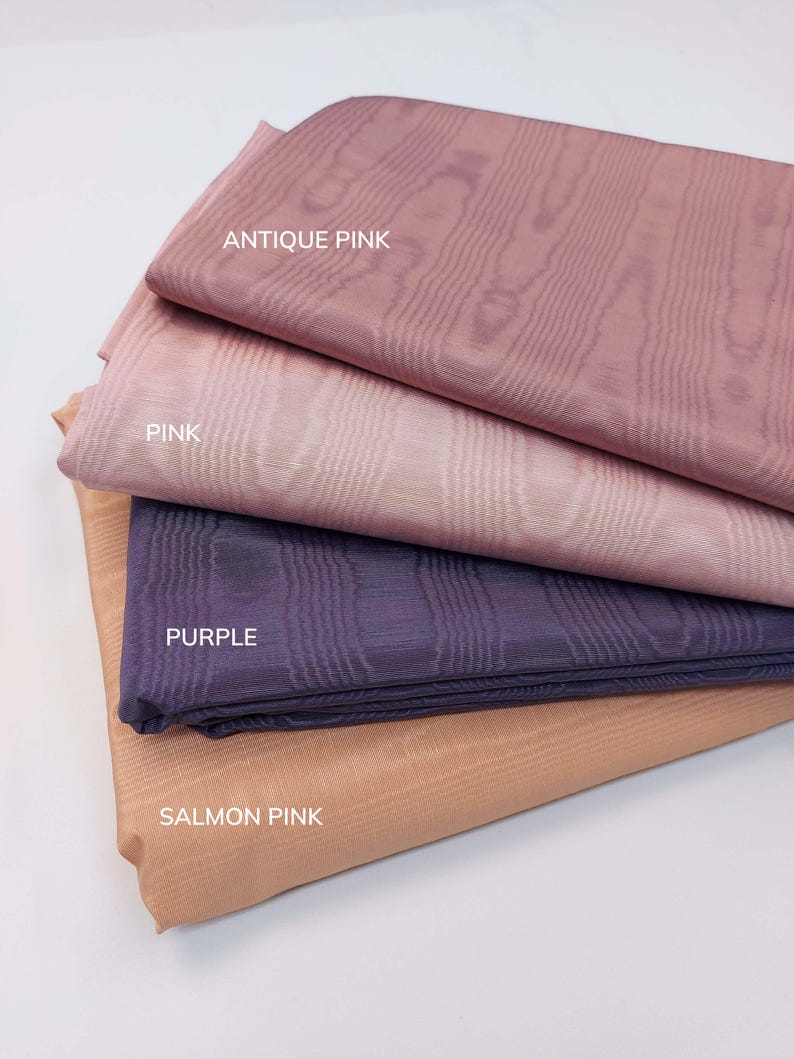 moire fabric in various colors for upholstery and vintage style dresses and corsets