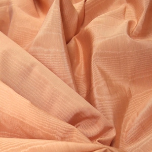 Salmon Pink Peach Moire Cotton Fabric for Upholstery Apricot Vintage Fabric for Formal Dresses Corsetry Theatrical and Historical Costumes