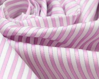 Striped Cotton Fabric by 0,50 Meter | Pink and White Shirt Fabric | Soft Breathable Cotton for Sewing, Dresses, Crafts and Home Decor