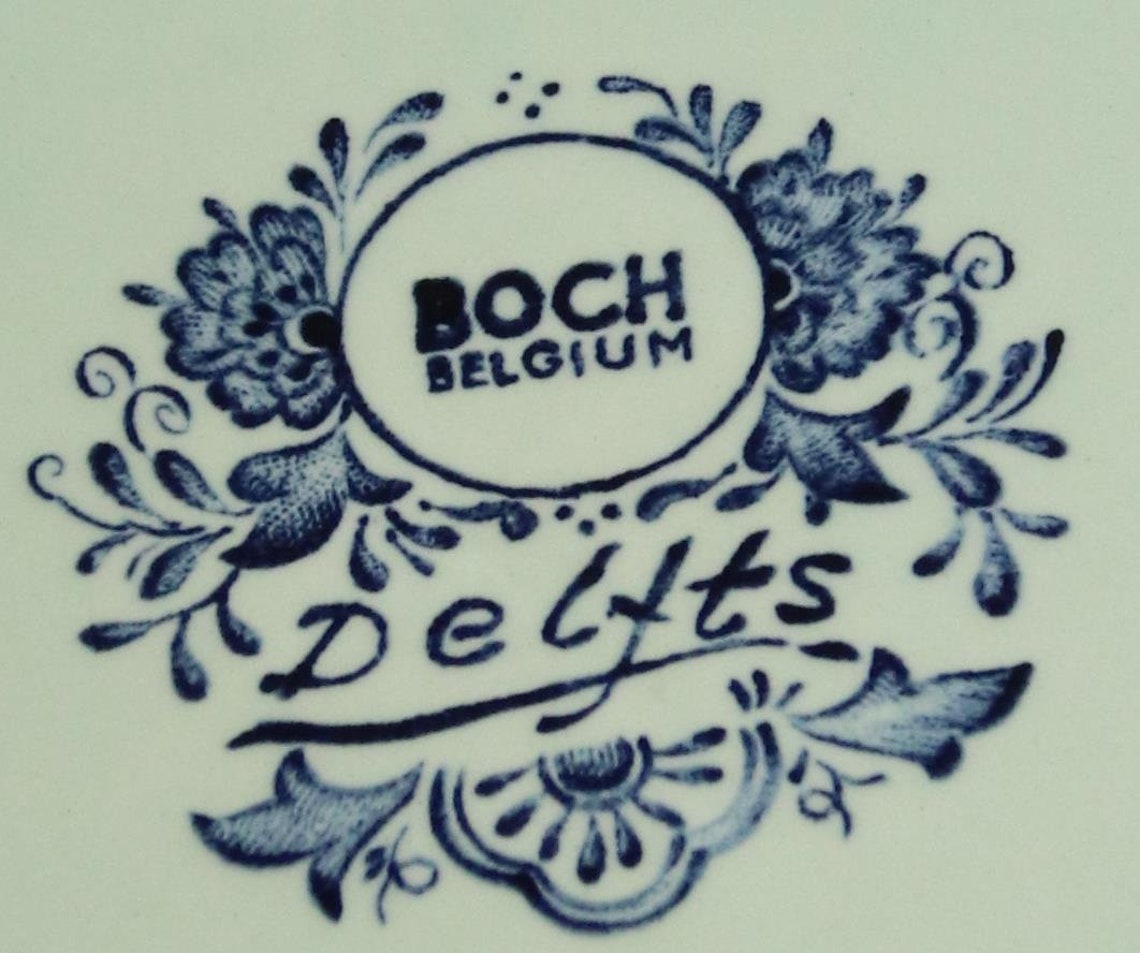 Vintage Plate Boch Belgium Delfts Signed Sonneville Blue Delft Etsy