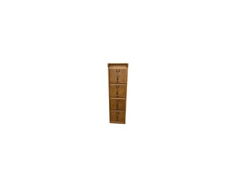 Antique File Cabinet Craftsman Brass Oak