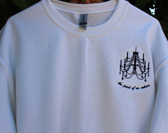 The Point of No Return Embroidered Sweatshirt, Phantom of the Opera Sweatshirt, Chandelier Embroidery, Broadway Apparel, Theater Crewneck