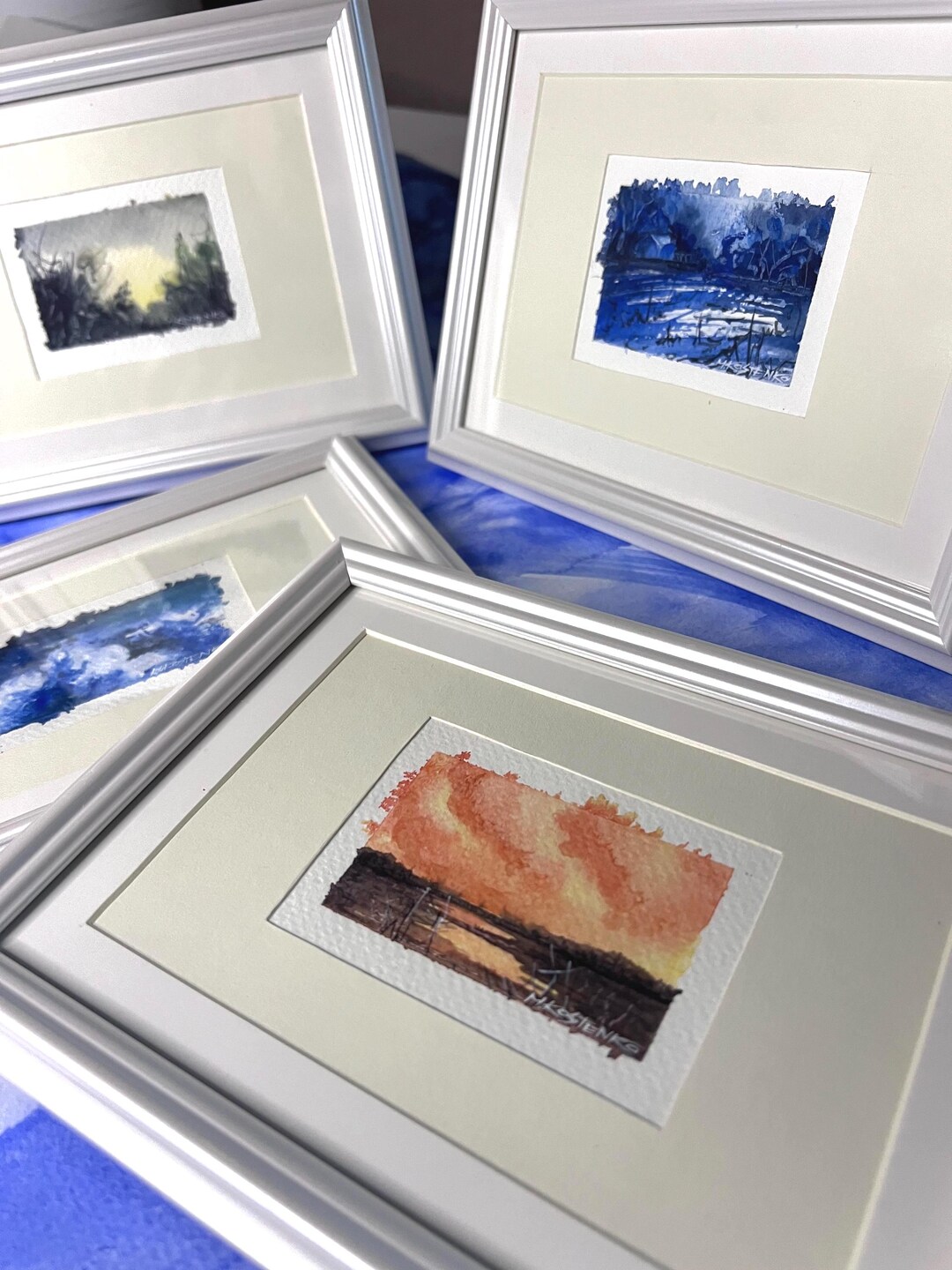 Original Watercolor Painting Set · Exhibition Series · Framed Art ...