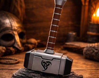 Martillo vikingo impreso en 3D, juguete decorativo de escritorio Mjolnir con clics, regalo antiestrés con forma de martillo