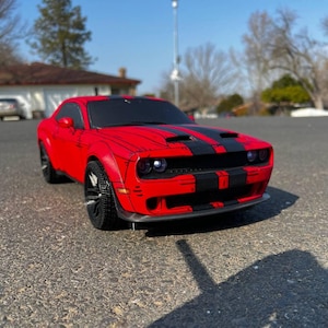 Blazing Red RC Challenger – Handcrafted 1:10 Scale Masterpiece with Personalized Touch!