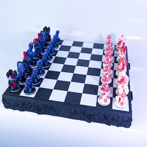 Eco-Friendly Demon Chess Set – Handcrafted PLA Masterpiece