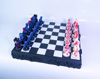 Eco-Friendly Demon Chess Set – Handcrafted PLA Masterpiece