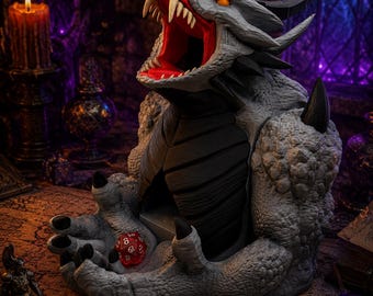 Torre per dadi Drago Divoratore, Lancio di dadi interattivo per D&D, Accessorio fantasy per giochi da tavolo, Decorazione per giochi di ruolo, Regalo per giocatori