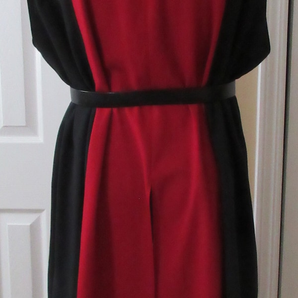 Ready to Ship Two-Tone Hooded Surcoat  Red and Black Fits up to a 46" Chest