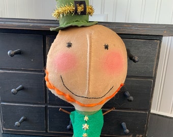 Unique Primitive Rustic Farmhouse Style Finn the Irish Leprechaun for St. Patrick's Day