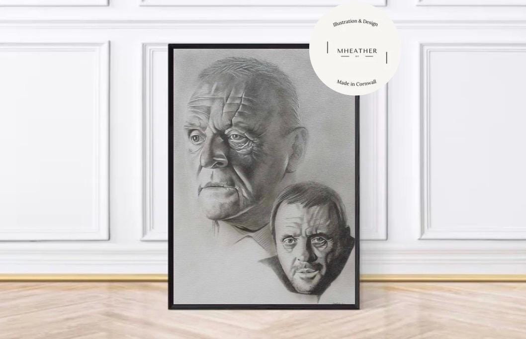 Anthony Hopkins Art Print from Original Artwork - Iconic Actor Wall Decor, Movie Star Collectible Poster, Unique Gift Idea