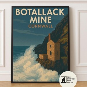 Koralle Kunstdruck - Loch in der Mine A2 A3 A4 A5 | Lebendige Zinn Mine Cliffside Illustration |