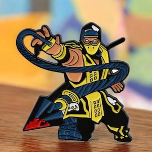 Mortal Kombat Scorpion Enamel Pin – Gamer Gift, Cosplay Accessory, Collectible