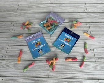 Bandit’s Bum Worms – Bluey Party Favor