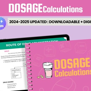 Dosage Calculations | Nursing Study Guide | Med Calculation | Medication Dosage | Nursing Cheat Sheet | Printable Notes | Pdf