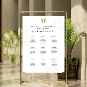 Asian Double Happiness seating chart template