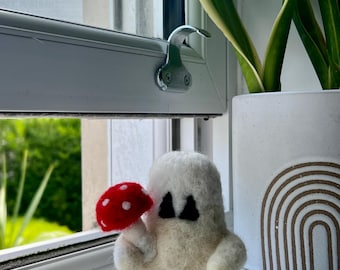 Escultura de fantasma de fieltro con aguja / Decoración / Coleccionable /