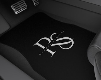 Alfombrillas personalizadas para coche con monograma / Poliéster negro, antideslizantes (juego de 4 o 2)
