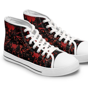 Bloody Halloween High Top Sneakers: Goth Emo Gore Fan Shoes