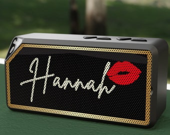 Small Bluetooth Speaker Personalized Teen Girl Gift Gold Accents Red Lips Unique Tween Gift Music Love Present Customized Tech Gadget Etsy