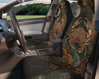 Cancer Zodiac Crab Car Seat Covers |Vintage Astrological Crab Design