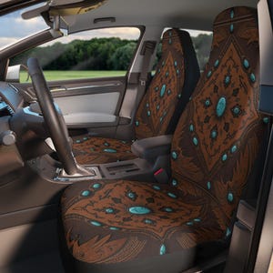 Turquoise Western Car Decor Western Car Accessories Suv