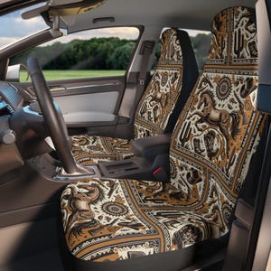 Western Car Seat Covers, Rustic Horse Design, Cowboy Auto Accessories, Western Decor, Cowboy Gift, Unique Car Interior, Boots, Old-Fashioned