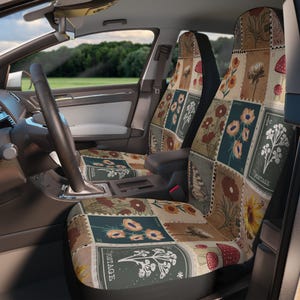 Lindos sellos vintage y diseño de hongos, regalo de verano para auto, regalo de quinceañera, estampado floral, accesorio para auto, decoración estilo bohemio, auto personalizado