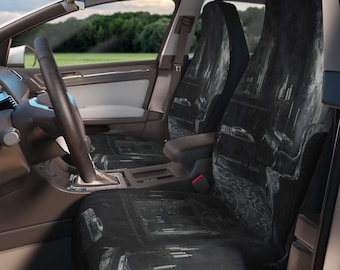 Gothic Manor Illustration Car Seat Covers | Vintage Goth Haunted Auto Accessories