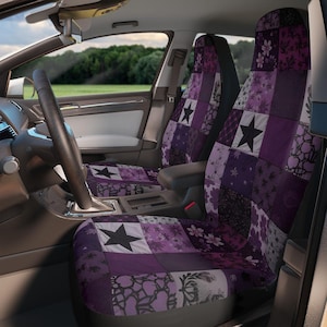 Lila lapptäcke bilsätesöverdrag, Boho Chic Star Auto Decor