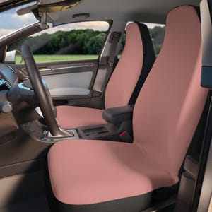 ブラッシュピンクのカーシートカバー、ソフトベビーピンク、かわいい車内アクセサリー、女の子の車の装飾、車の室内装飾プロテクター、車の保護、コケット