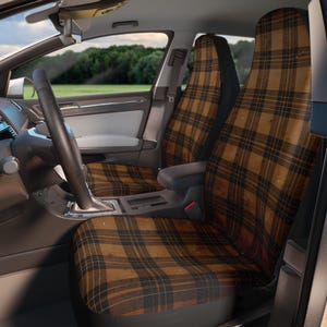 Stylish Car Seat Covers, Checkered Pattern, Auto Accessories, Car Interior Decor, Gift for Car Lovers, Plaid Design