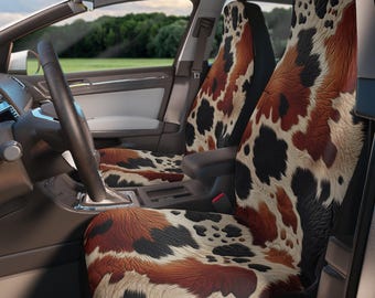 Autostoelhoezen met rustieke koeprint: western boerderijdecor, auto-accessoires cowboy