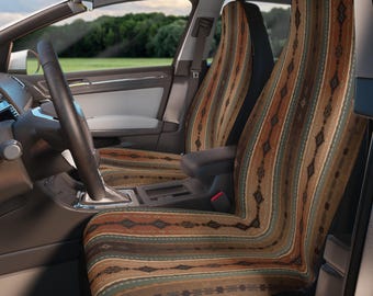 Fundas para asientos de coche con estampado de rayas del suroeste / Fundas para asientos de coche con estampado tribal azteca