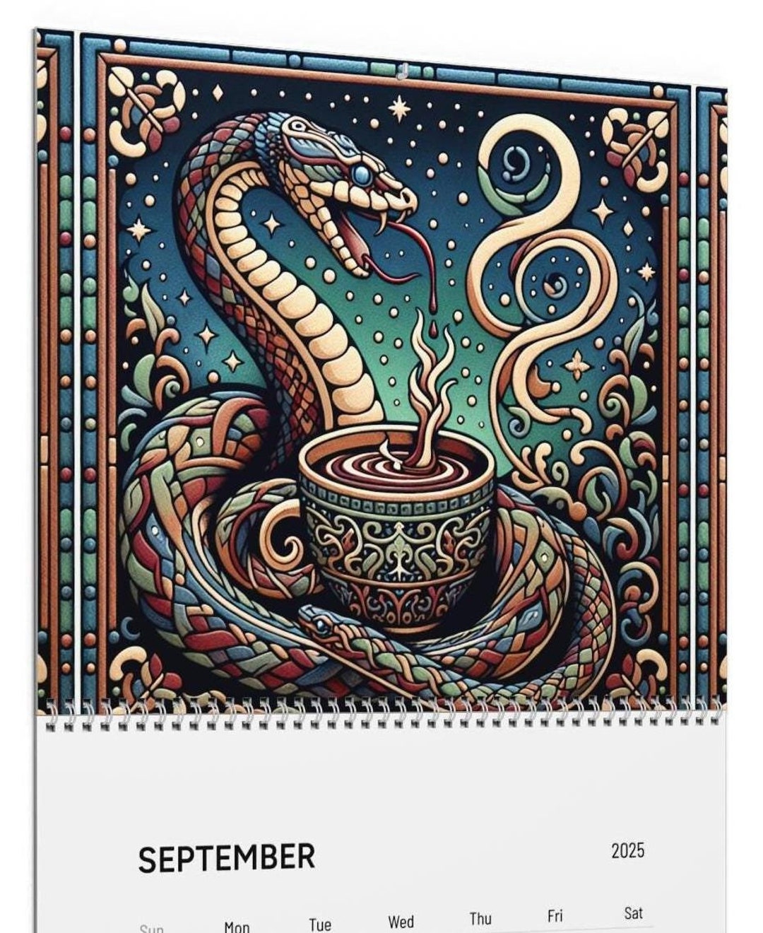 2025 Year of the Snake Arts Calendar, 2025 Wall Calendars, Unique Wall