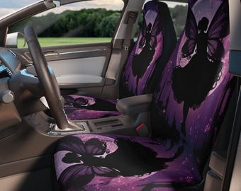 Purple Fairy Car Seat Covers, Enchanting Auto Accessories, Fairy