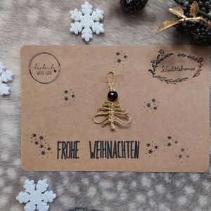 Weihnachtskarte mit kleinem Makramee-Tannenbaum Grußkarte handgemacht