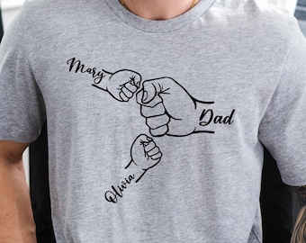 Custom Fist Bump Dad Shirt, Personalized Father's Day Tee, Grandpa Gift