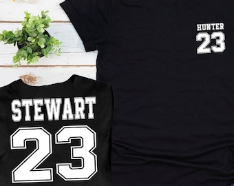 Custom Name Number Shirt, Personalized Team Sports Jersey, Game Day Crewneck Tee,