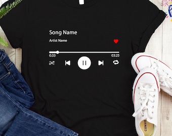 Custom Favorite Song T-Shirt, Personalized Music Artist Name Tee, Unique Musician Gift for Birthday