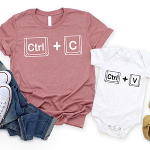 Ctrl C and Ctrl V Father Son Matching Tee, Copy Paste Shirt, Funny Geek Dad Gift