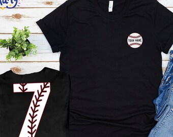 Personalized Name and Number Baseball T-Shirt, Custom Game Day Tee, Sports Gift