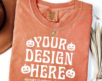 Personalized Halloween Shirt Custom Fall Tee Your Design Here Comfort Colors Pumpkin Graphic