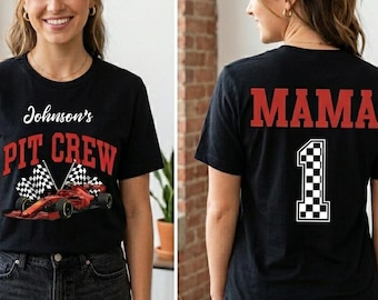 Family Race Car Birthday Shirts, Pit Crew Mama Dada, Fast One Two Tee