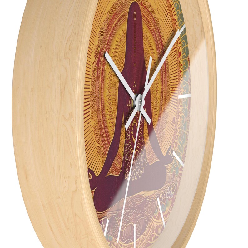 Meditating Clock Zen Wall Clock, Meditation Clock, Mindfulness Decor, Serene Buddha ...